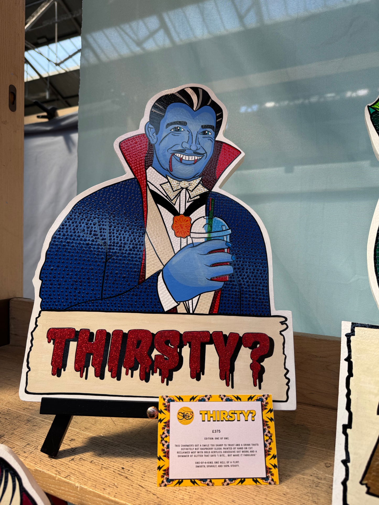 vampire, pop art, glitter, ben-day dots, comic art, Liechtenstein, art, artist, sign writing