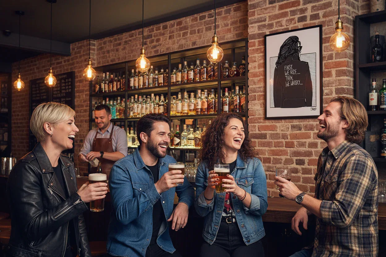 "First We Ride... Then We Whisky" A3 Art Print - STOOFY