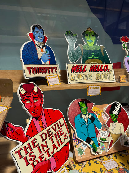 Monsters Collection - hand-painted artworks on display